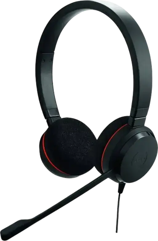 Jabra Evolve 20 SE Wired Stereo Headset for Microsoft Teams, USB Type-C with USB Type-A Adapter, Noise-Reducing Boom Microphone, Black