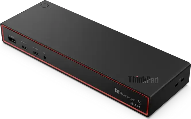 Док-станция Lenovo ThinkPad Thunderbolt 5 Smart Dock 7500, пропускная способность 120 Гбит/с, PD 3.1 180 Вт, адаптер 265 Вт, 2x DP 2.1, 1x HDMI 2.1, 2x TB5, 12 портов, поддержка 8K, черный