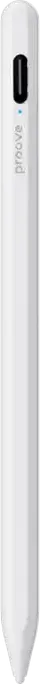 Proove Magic Wand ASP-02 Universal Stylus Pen, White, Aluminum Alloy, Active Mode for iPad and Passive Mode for Capacitive Screens, USB-C, 9h Battery