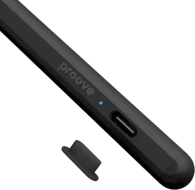 Proove Magic Wand ASP-02 Universal Stylus Pen, Black, Aluminum Alloy, Active Mode for iPad and Passive Mode for Capacitive Screens, USB-C, 9h Battery