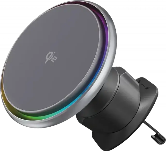 Car Mount With Wireless Charger Proove Icecore Qi2 15W, Gray