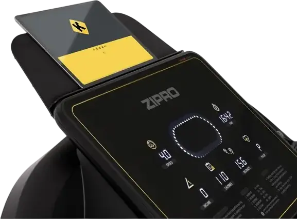 Zipro Pacemaker iConsole+ Electric Folding Treadmill, 140x51.5 cm Running Area, LED Console, App Connectivity, Black and Gold, Home Indoor Use