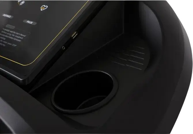 Zipro Pacemaker iConsole+ Electric Folding Treadmill, 140x51.5 cm Running Area, LED Console, App Connectivity, Black and Gold, Home Indoor Use