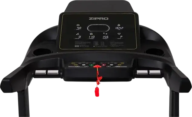 Zipro Pacemaker iConsole+ Electric Folding Treadmill, 140x51.5 cm Running Area, LED Console, App Connectivity, Black and Gold, Home Indoor Use