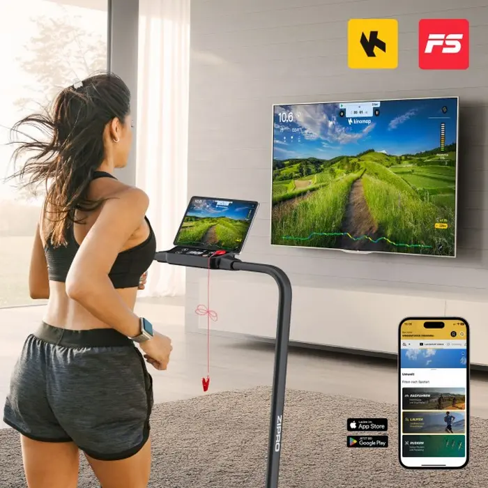 Zipro Newlite Electric Treadmill and Walkingpad, 12 km/h Max Speed, 110 kg Max User Weight, Foldable Design, Bluetooth, Remote Control, 110x42 cm Belt