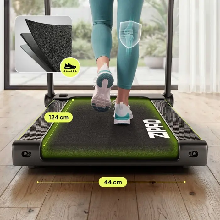 Zipro Jogger Folding Treadmill, 1080W Motor, 1-16 km/h Speed, 120 kg Max User Weight, 124x44 cm Running Belt, LED Touch Display, Bluetooth, 12 Programs