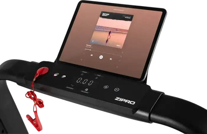 Zipro Jogger Folding Treadmill, 1080W Motor, 1-16 km/h Speed, 120 kg Max User Weight, 124x44 cm Running Belt, LED Touch Display, Bluetooth, 12 Programs
