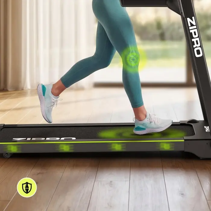 Zipro Jogger Folding Treadmill, 1080W Motor, 1-16 km/h Speed, 120 kg Max User Weight, 124x44 cm Running Belt, LED Touch Display, Bluetooth, 12 Programs