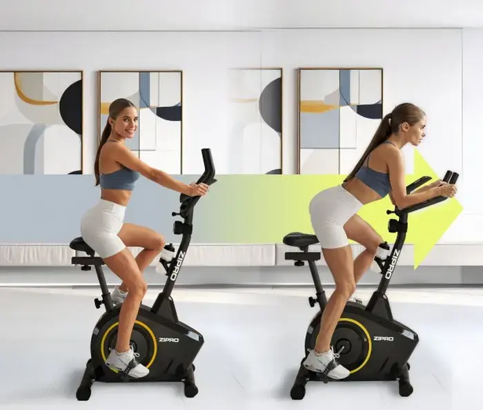 Zipro Boost Gold Magnetic Exercise Bike, 8 Resistance Levels, 7kg Flywheel, LCD Console, Pulse Sensors, Max User Weight 120kg, Adjustable Saddle