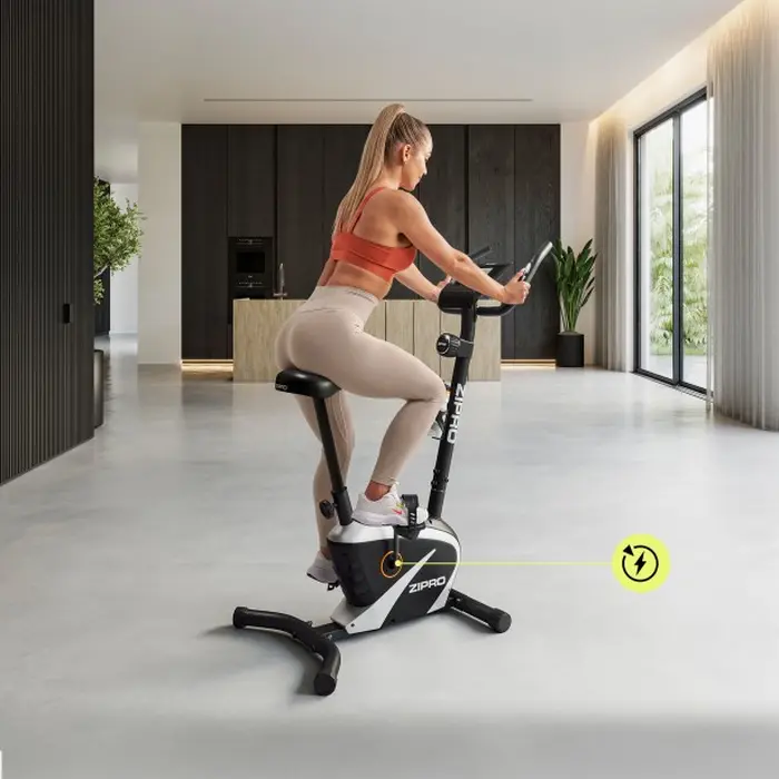 Zipro Beat RS Vertical Exercise Bike, Magnetic Resistance 8 Levels, 6kg Flywheel, LCD Computer with Pulse Rate, Max User Weight 120kg