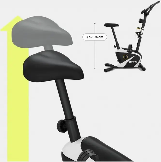 Zipro Beat RS Vertical Exercise Bike, Magnetic Resistance 8 Levels, 6kg Flywheel, LCD Computer with Pulse Rate, Max User Weight 120kg