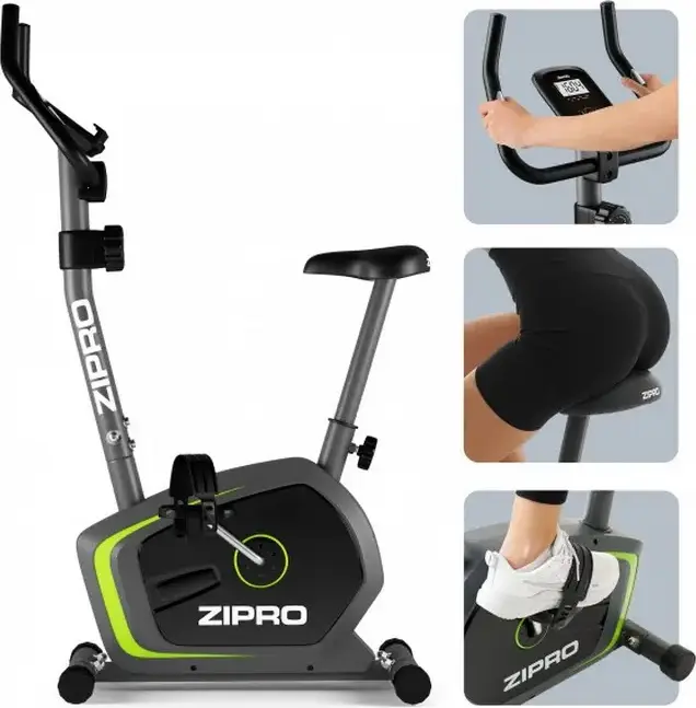 Zipro Drift Magnetic Exercise Bike, 6kg Flywheel, 8 Resistance Levels, LCD Console with Pulse Sensors, Max User Weight 120kg