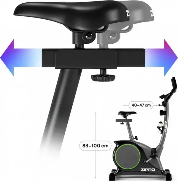 Zipro Nitro Magnetic Exercise Bike, 8kg Flywheel, 8 Resistance Levels, LCD Computer, Pulse Sensors, Max User Weight 150kg, Adjustable Seat and Handlebars