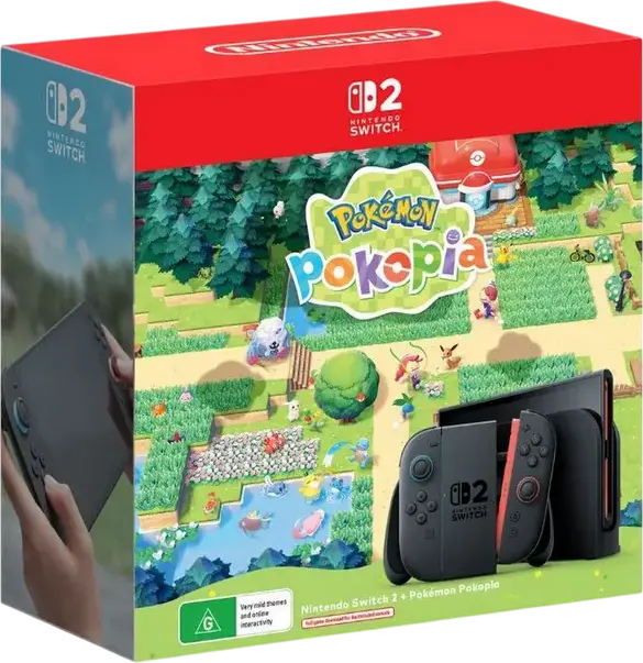 Nintendo Switch 2 Portable Game Console Pokémon Pokopia Bundle, Black, 7.9-inch HD Touch Screen, 12 GB RAM, 256 GB Storage, Bluetooth 5.1, Wi-Fi