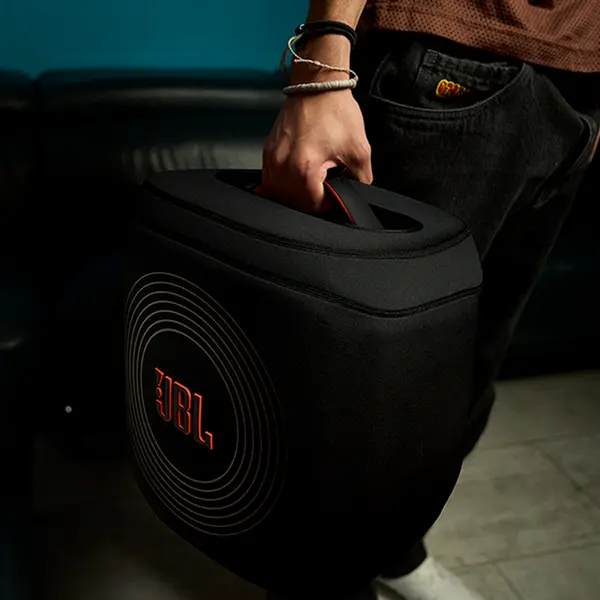 JBL PartyCover Encore 2 Protective Case for PartyBox Encore 2 and Essential 2, Dust-proof and Scratch-proof Rubber and Knitted Fabric, Black