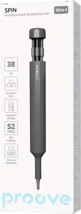 Set Surubeluise Multifunctionale Proove Fixer 39 in 1, Bituri Otel S2, Maner Rezistent la Impact din Otel Inoxidabil, Gri, 157x18x18mm