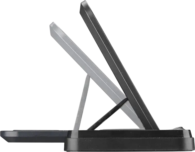 Cellularline Triple Station 3 in 1 Foldable Wireless Charging Station 15W Qi Fast Charge for Smartphone, Smartwatch and Earbuds, USB Type-C, Black