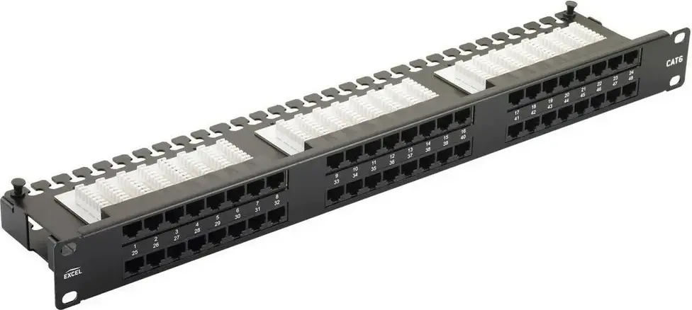 APC Electronic 48 ports UTP Cat.6 patch panel, 2U, LY-PP6-05, 19" Krone & 110 Dual