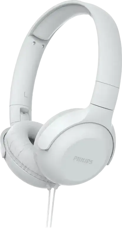 Проводные накладные наушники Philips TAUH201 с неодимовыми драйверами 32 мм, встроенным микрофоном с эхоподавлением и плоским кабелем, белые