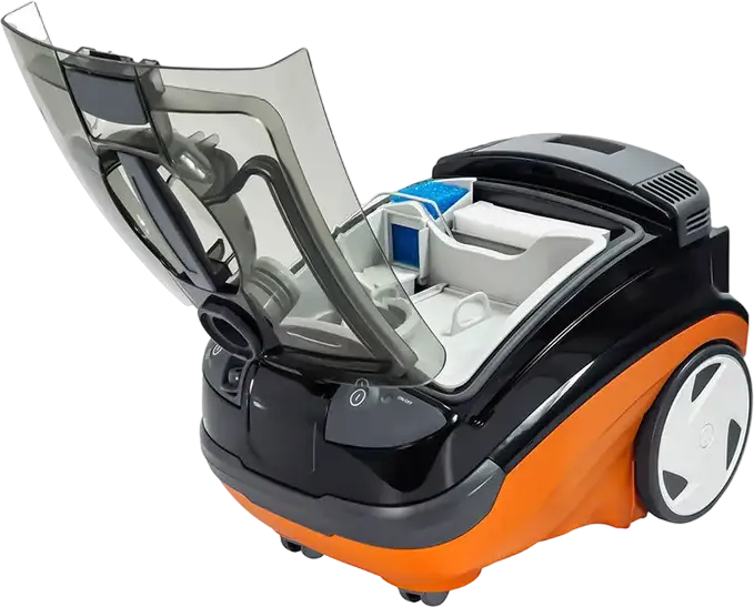 Thomas Aquatic Lynx Wet & Dry Vacuum Cleaner, 1700W, Aquafilter & HEPA, Wet-Jet Technology, 2.4L Dust Container, Telescopic Steel Tube, Black/Orange