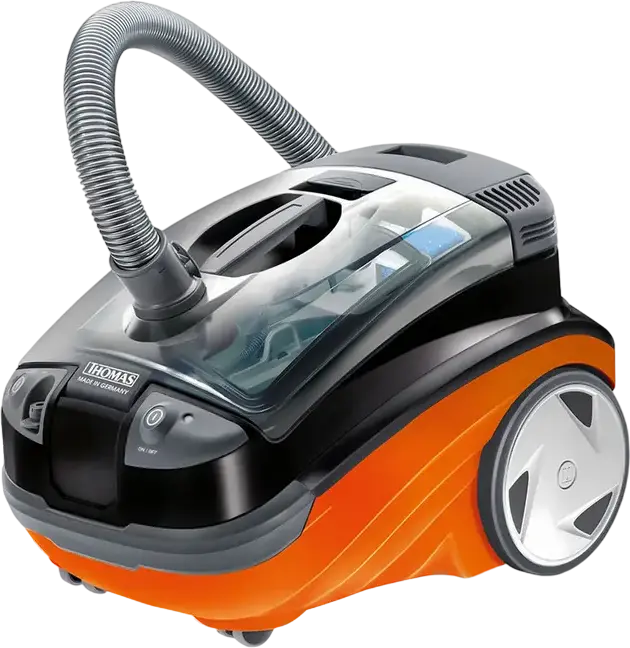 Thomas Aquatic Lynx Wet & Dry Vacuum Cleaner, 1700W, Aquafilter & HEPA, Wet-Jet Technology, 2.4L Dust Container, Telescopic Steel Tube, Black/Orange