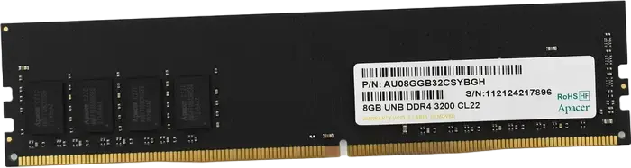 Apacer AU08GGB32CSYBGH 8GB DDR4 3200MHz PC4-25600 CL22 1.2V 288-Pin DIMM Desktop RAM Memory Module