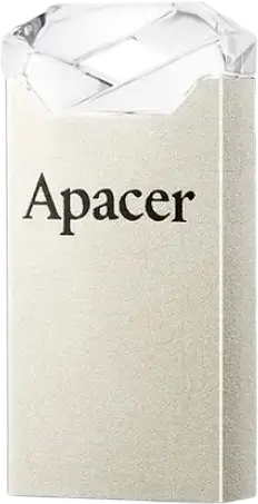 Apacer AH111 USB 2.0 Flash Drive, 32GB Storage, Silver Metal Body with Plastic Cap, Plug & Play, Compatible with Windows, macOS, Linux