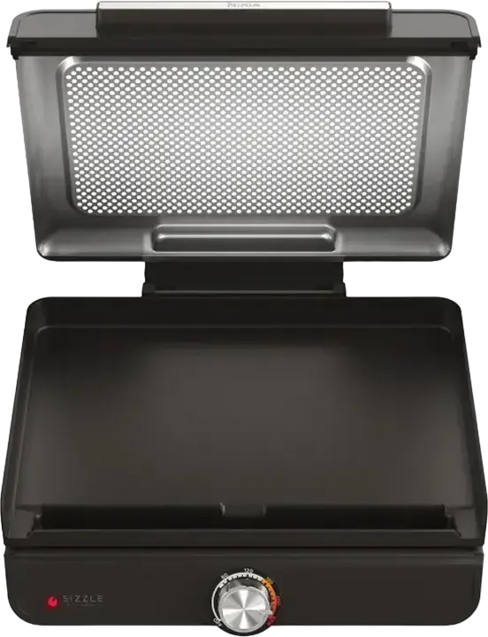 Электрический гриль для помещений Ninja Sizzle GR101EU, 1450 Вт, макс. 260°C, 2 сменные керамические антипригарные панели (гриль и планча), черный