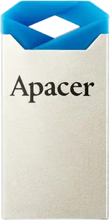 Apacer AH111 USB 2.0 Flash Drive, 32GB Storage, Silver/Blue Metal Body with Plastic Cap, Plug & Play, Compatible with Windows, macOS, Linux