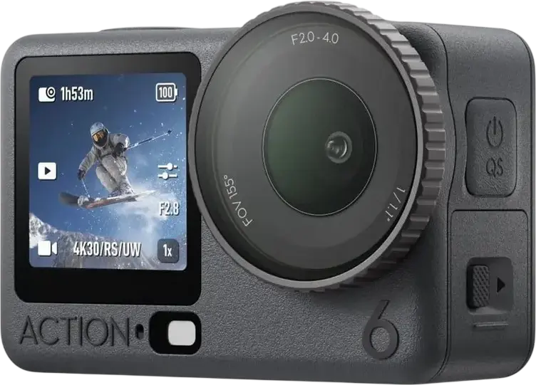 DJI Osmo Action 6 Adventure Combo Action Camera, 8K 30fps Video, 38MP Photos, 1/1.1 CMOS Sensor, 2.5-inch Touch Screen, Image Stabilization, Black