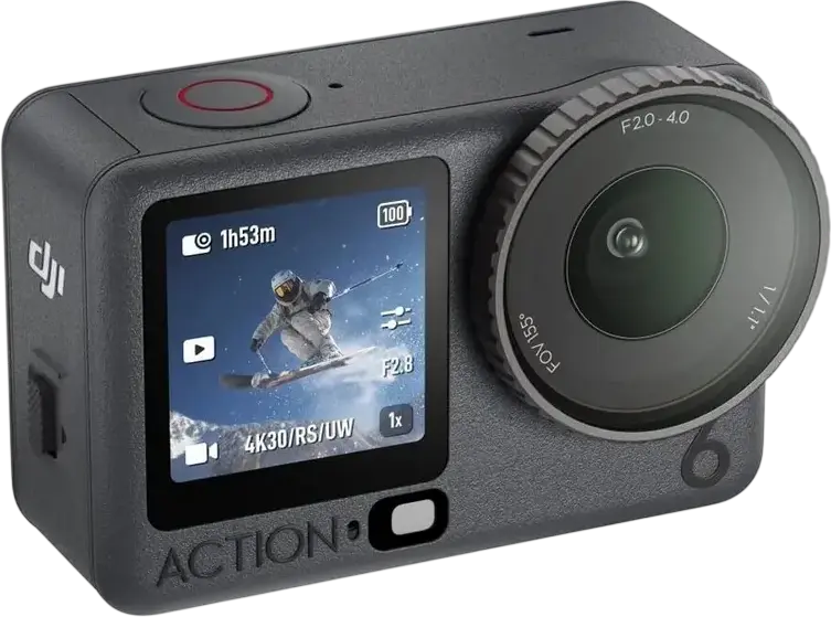 DJI Osmo Action 6 Adventure Combo Action Camera, 8K 30fps Video, 38MP Photos, 1/1.1 CMOS Sensor, 2.5-inch Touch Screen, Image Stabilization, Black