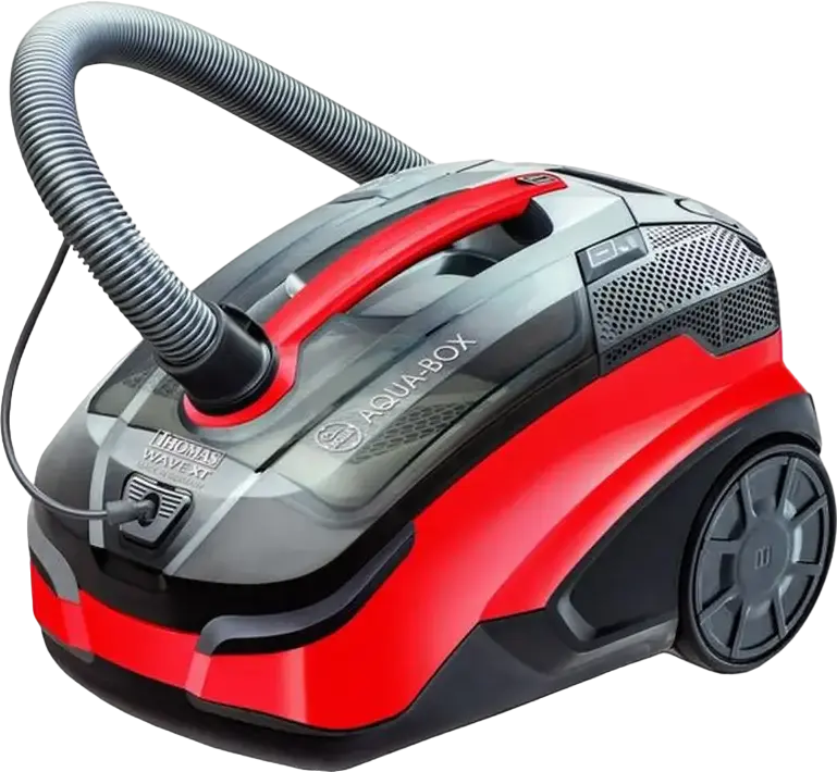 Thomas Wave XT Aqua-Box Vacuum Cleaner, 1600W, 320W Suction, HEPA 13 Filter, Wet and Dry Cleaning, Water Filtration, Black and Red, Made in Germany