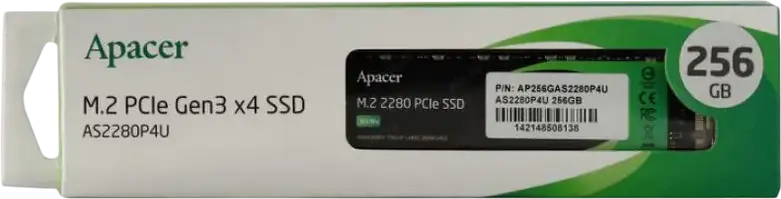 Apacer AS2280P4U M.2 2280 NVMe PCIe Gen 3.0 x4 SSD, 256GB 3D NAND, Read up to 3500MB/s, SLC Caching, ECC, High Endurance