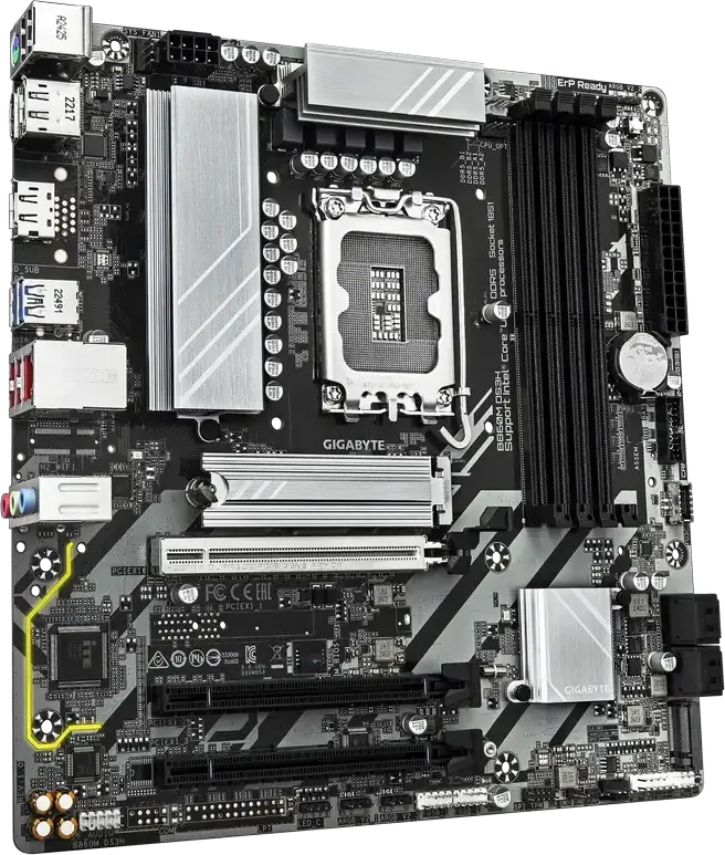 Gigabyte B860M DS3H Micro-ATX Motherboard LGA1851 Intel B860 DDR5 9066MHz OC 256GB 4xDIMM PCIe Gen5 M.2 SATA RAID Intel Core Ultra Support
