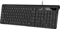 Genius SlimStar 230 II Wired Multimedia Keyboard, USB Interface, Chocolate Style Keys, AI Copilot Key for Windows 11, Membrane Technology, Black