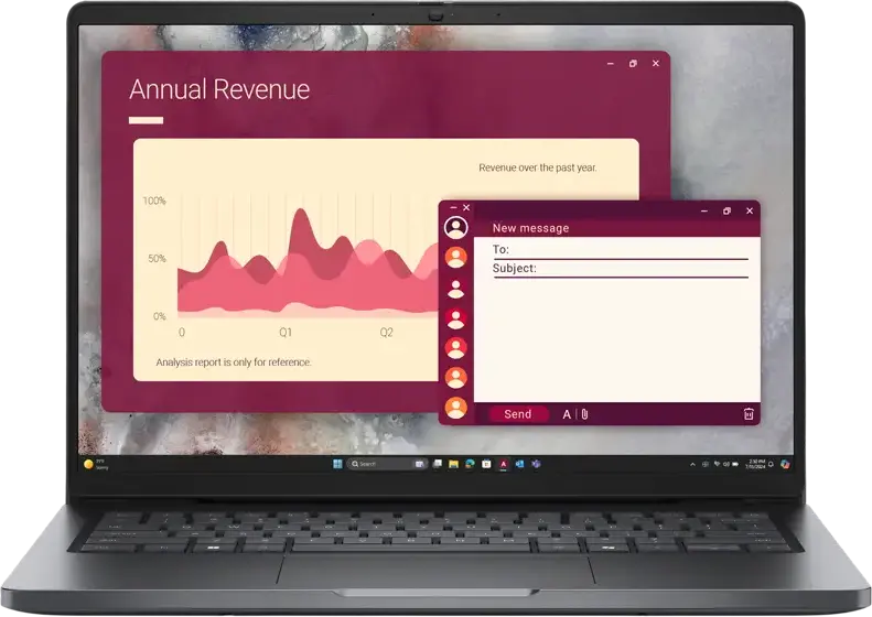 Laptop Business 14" DELL Pro 14 PC14250, Magnetite, Intel Core 5 120U, 16GB/512GB, Linux Ubuntu