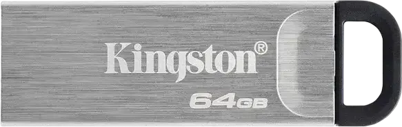 Kingston DataTraveler Kyson 64GB USB 3.2 Gen 1 Flash Drive, Metal Capless Design, Up to 200MB/s Read Speed, USB-A Interface, Silver