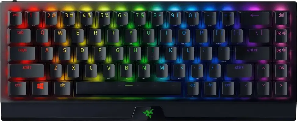 Игровая механическая клавиатура Razer BlackWidow V3 Mini HyperSpeed 65%, беспроводная, переключатели Green Clicky, Chroma RGB, Bluetooth, 2.4ГГц, USB-C