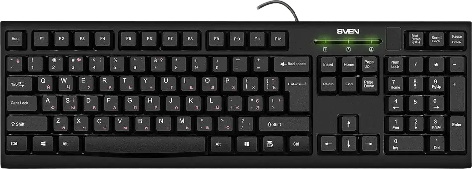 Tastatură SVEN KB-S300, Cu fir, Negru