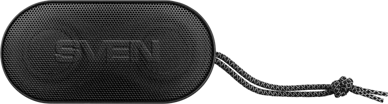 SVEN PS-99 Portable Bluetooth Speaker, 10W RMS, IPX5 Water Resistant, RGB Backlight, TWS, 1800mAh Battery, USB Type-C, AUX, Black