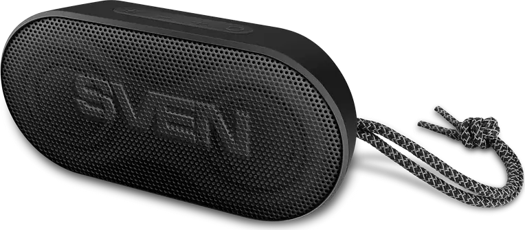 SVEN PS-99 Portable Bluetooth Speaker, 10W RMS, IPX5 Water Resistant, RGB Backlight, TWS, 1800mAh Battery, USB Type-C, AUX, Black