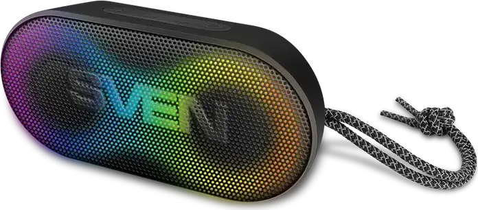 SVEN PS-99 Portable Bluetooth Speaker, 10W RMS, IPX5 Water Resistant, RGB Backlight, TWS, 1800mAh Battery, USB Type-C, AUX, Black