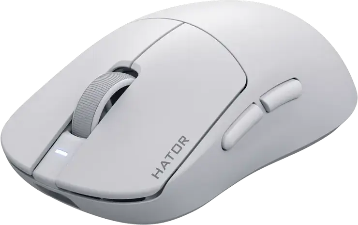 Mouse Gaming Wireless/Wired HATOR Quasar 3S Ultima 8K HTM660, pentru Dreptaci, Senzor PixArt PAW 3950, 30,000 DPI, Rata de Sondare 8000Hz, Switch-uri Optice, 46g, Glide-uri PTFE