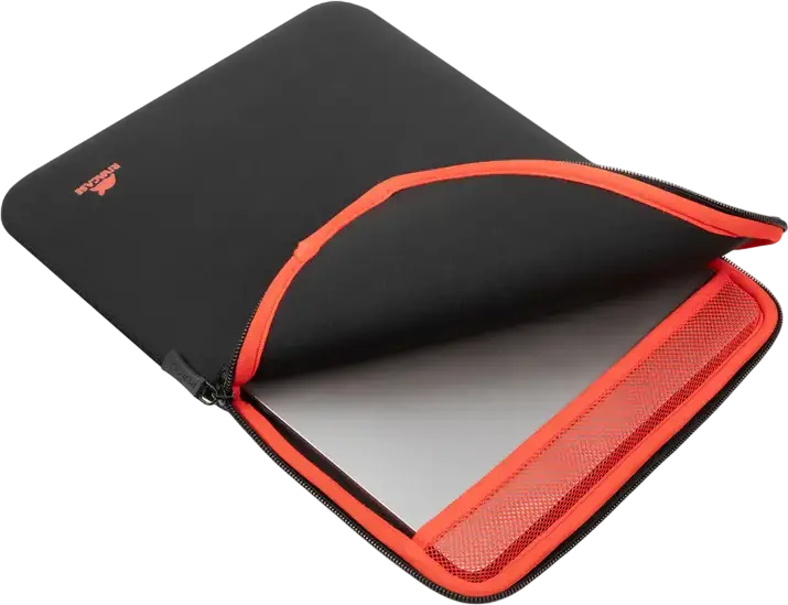 Rivacase 5221 Slim Laptop Sleeve for 13.3 inch MacBook and Ultrabooks, Black, 5mm Neoprene Protective Case with Double Zipper and Elastic Interior