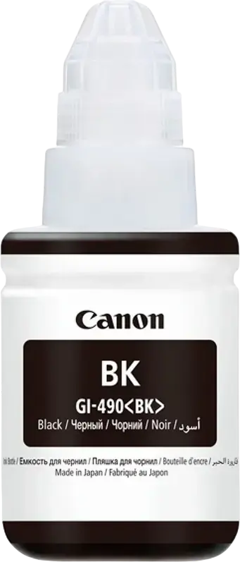 Sticla de Cerneala Canon GI-490 Negru Pigmentate 135ml pentru Imprimante PIXMA Seria G MegaTank, Sistem CISS Anti-varsare, Capacitate 6000 Pagini