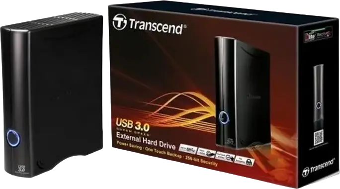 HDD Extern de Masa Transcend StoreJet 35T3 TS8TSJ35T3 8TB USB 3.1 Gen 1 Criptare Hardware AES 256-Bit Backup One-Touch Carcasa ABS Neagra