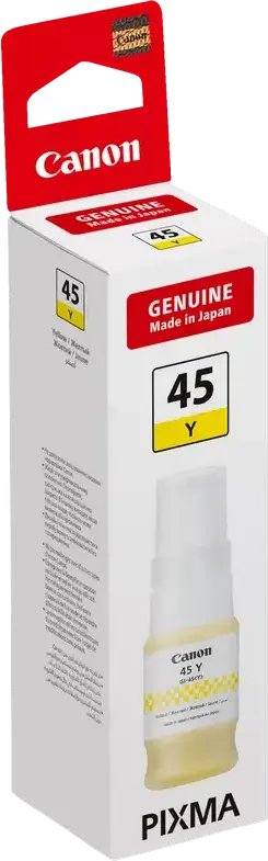 Чернила Canon GI-45 Желтый в бутылке 40мл для принтеров MAXIFY GX1040 GX2040, ресурс 3000-4500 страниц, система заправки без проливов, Made in Japan