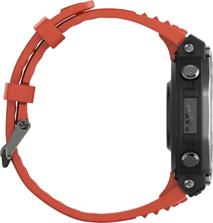 Smartwatch Amazfit T-Rex 3, AMOLED 1.5", 2000 nits, Otel Inoxidabil 316L, 10 ATM, Freediving 45m, Zepp OS 4, GPS Dual-band, Baterie 27 zile, Lava