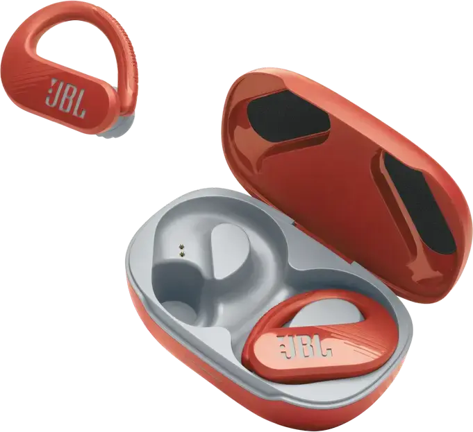 Casca JBL Endurance Peak 3 True Wireless cu Cârlig Suprageaurile, Coral, Driver Dinamic 10mm, Pure Bass Sound, Rezistență IP68, Baterie 50h, Bluetooth 5.2