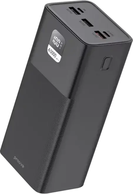 Power Bank Proove Giant 40000mAh 100W Incarcator Extern Rapid, Negru, PD Power Delivery, QC, Display Digital LED, 3x USB-A 1x USB-C pentru Laptopuri si Telefoane